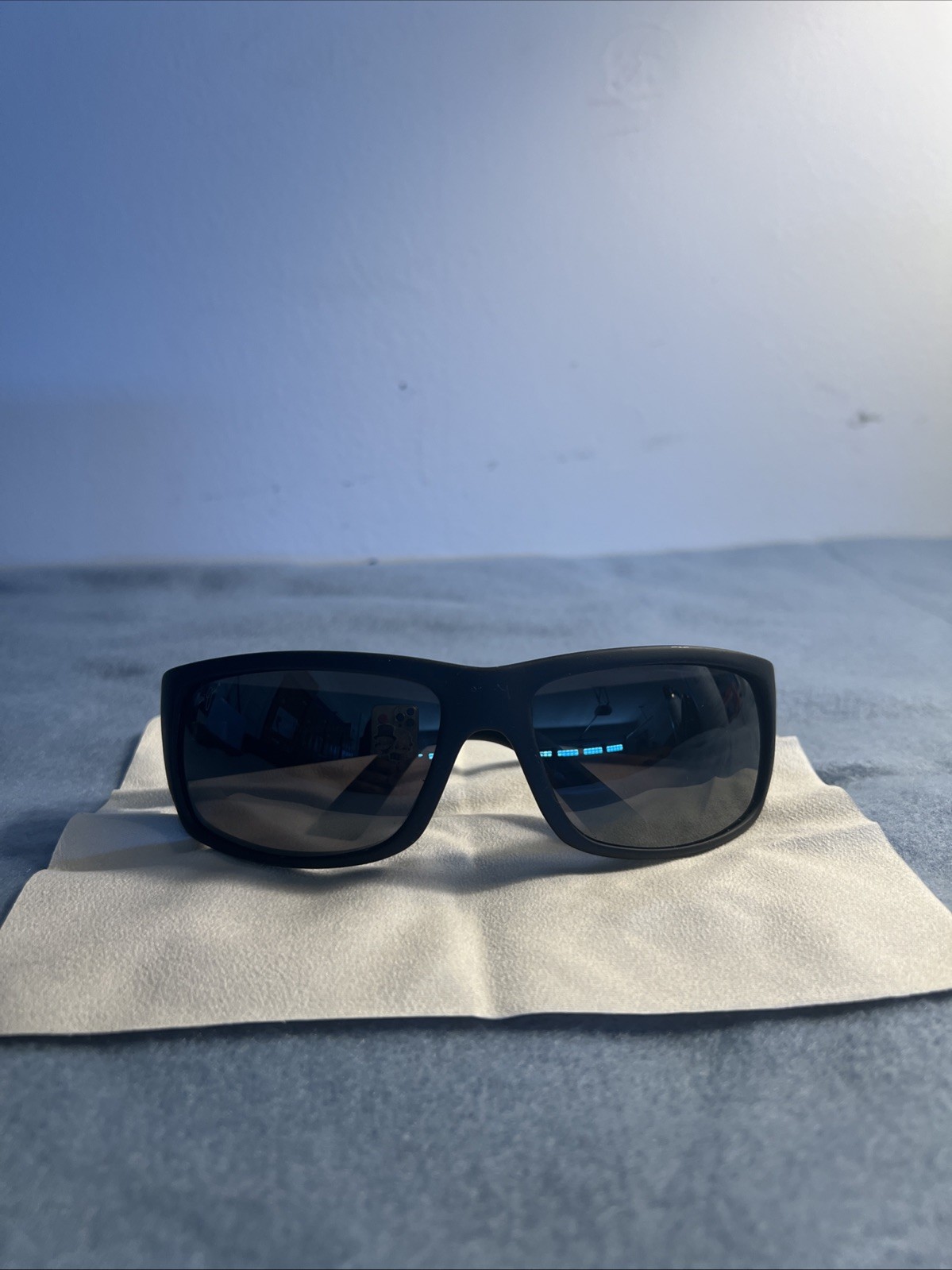 Maui Jim WORLD CUP Matte Black Rubber POLARIZED Grey GLASS 266-02MR 64 19 L 115