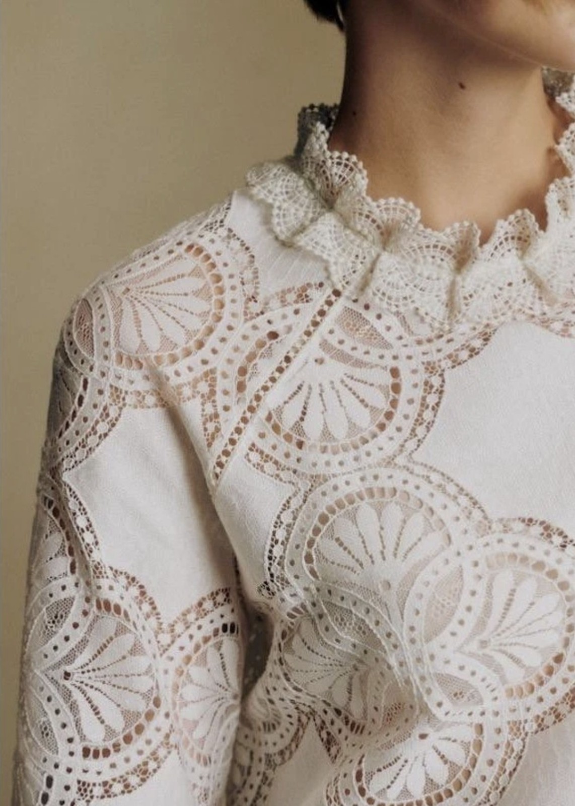 Sezane Bianca Blouse Écru. – Size 42 – NEVER WORN
