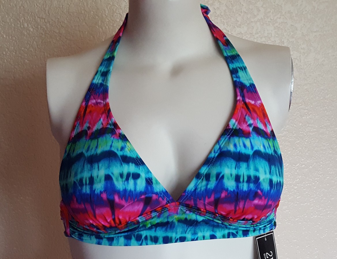 2Bamboo bikini swimsuit halter top blue green red pink 30 32 34 36 38 40 B C D