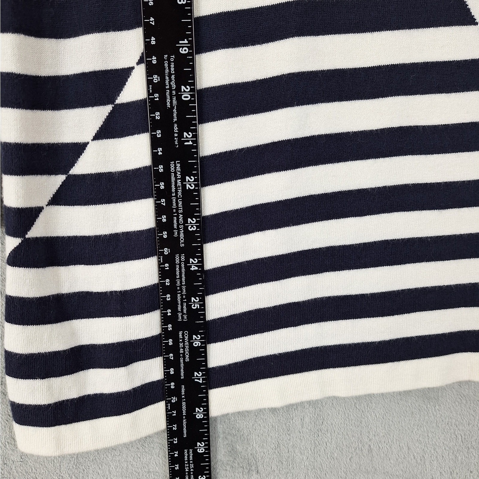 Womens Top Medium Nautical Sailor Chic Preppy Academic Striped Old Money Coastal