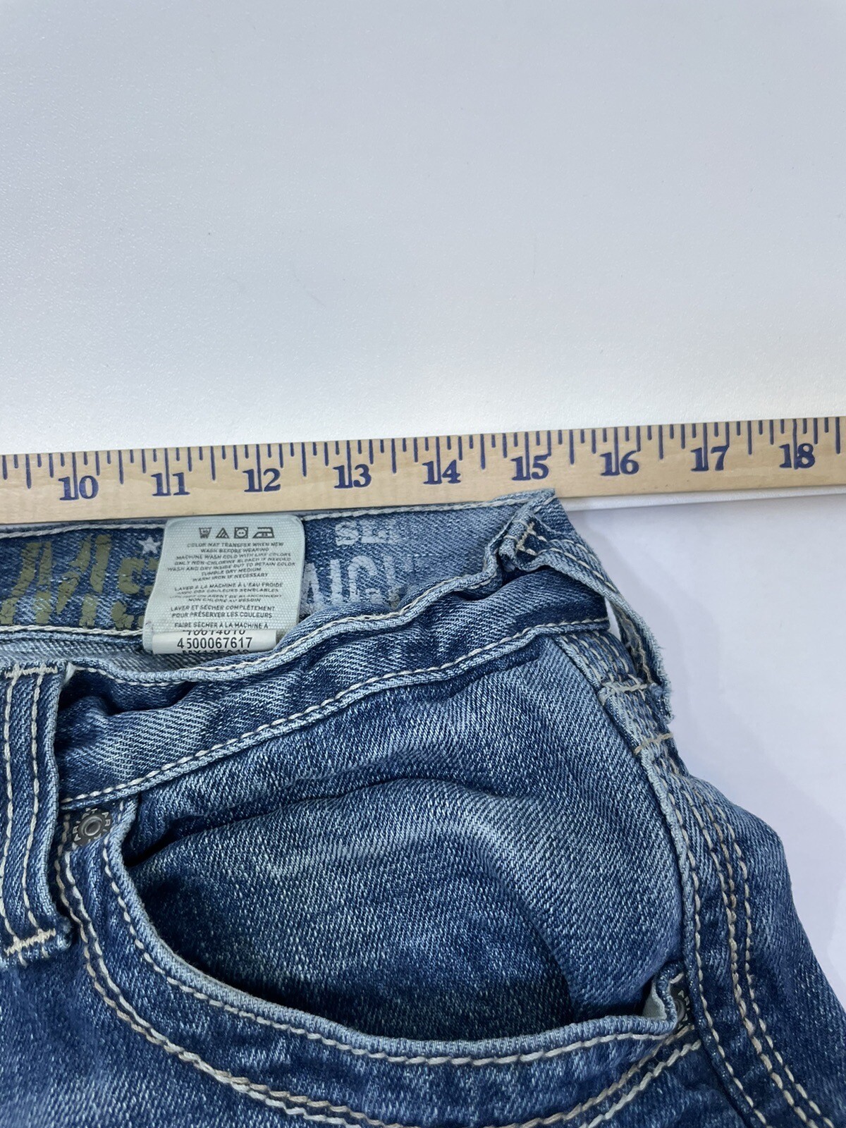Ariat M5 Slim Straight Leg Jeans Men’s 30 x 32 Grunge Spotted Bleached Denim