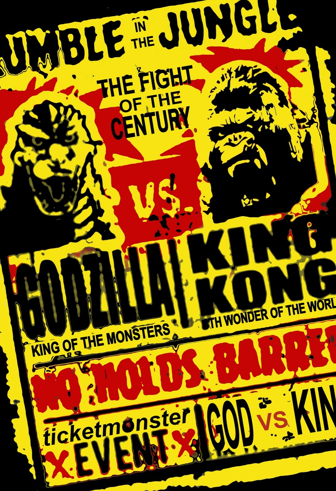 Godzilla Vs King Kong T-Shirt Rumble In The Jungle God Vs King TV Movies Manga