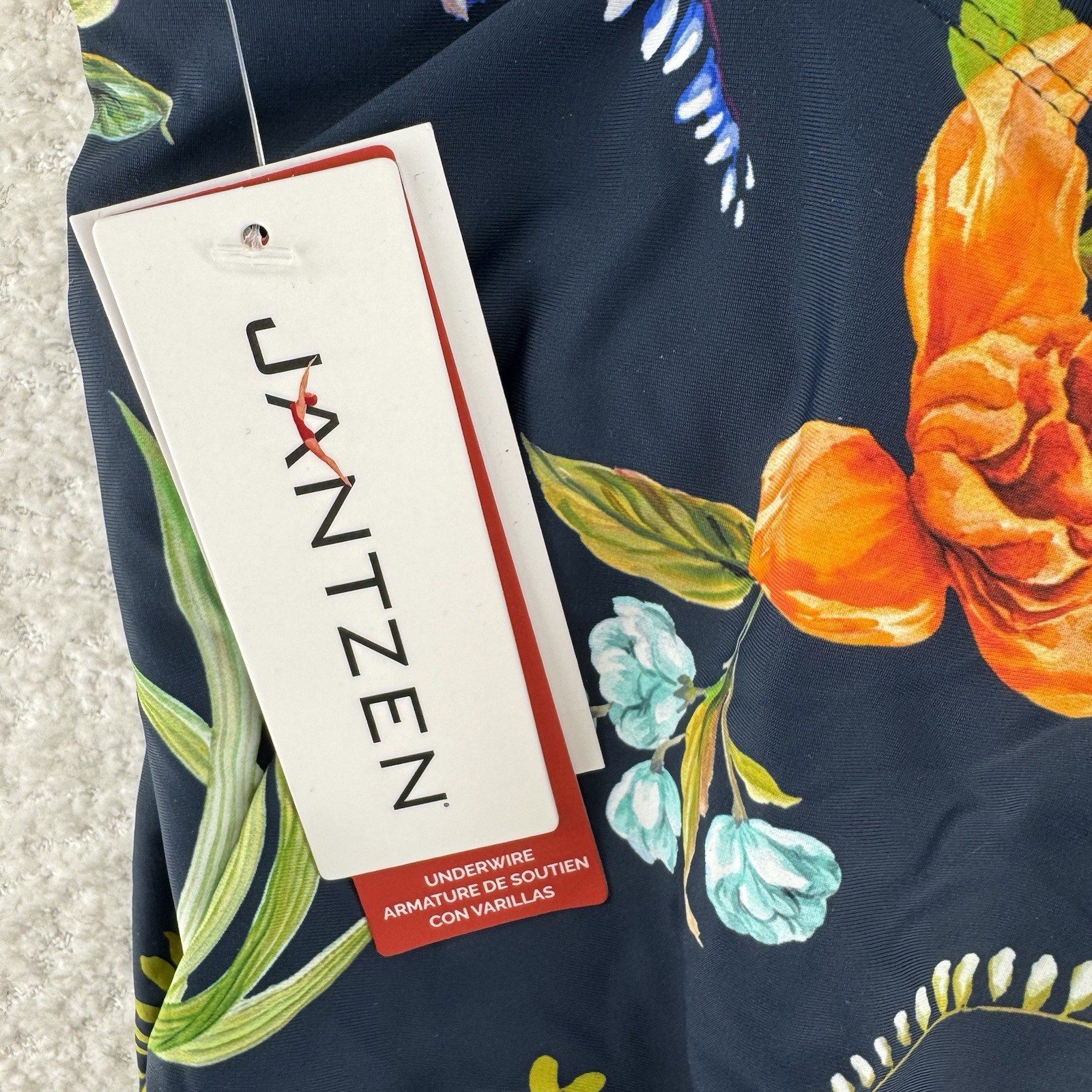 Jantzen Printed Cami Tankini Comfort Core Brief 2 Piece Swimsuit Size 8 Floral