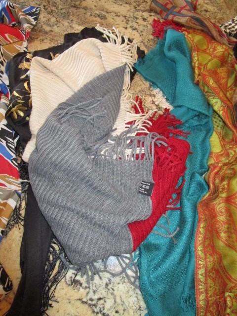 25 PRINT DESIGNS SCARFS….Various colors styles prints lengths and materials
