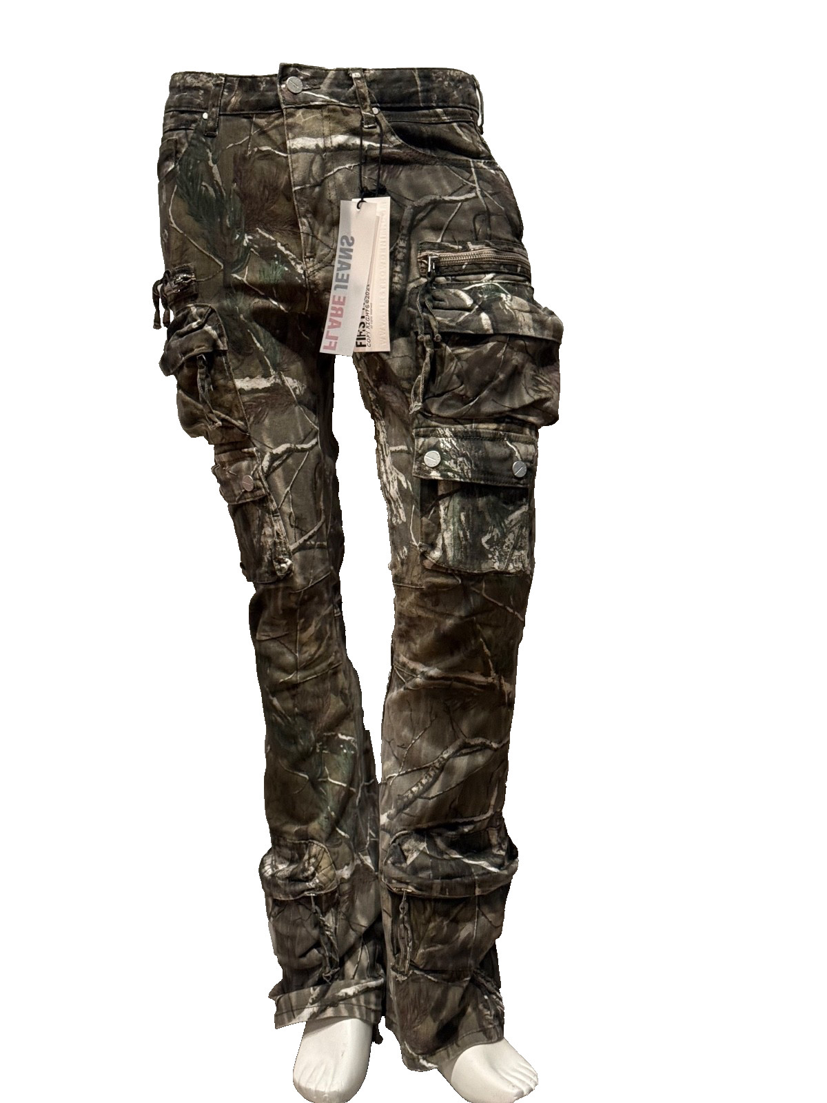 Men’s First Row Martin Stacked Fit Utility Denim Camo Skinny Pocket Jeans