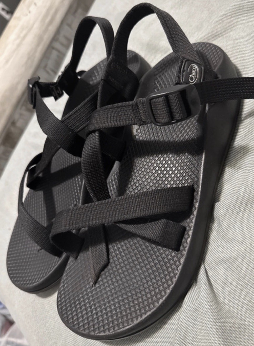 Chaco Men’s Black Adjustable Buckle Strap Sandals Rubber Sole US 10