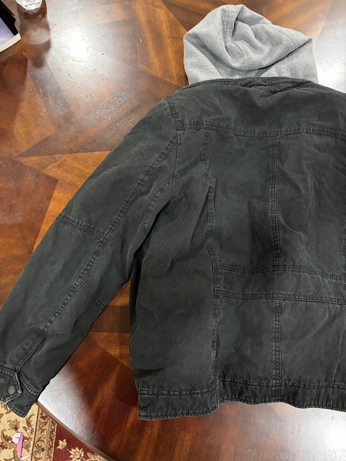 Levi Strauss & Co. Men’s Hooded Trucker Full Zip Jacket Black/Gray L