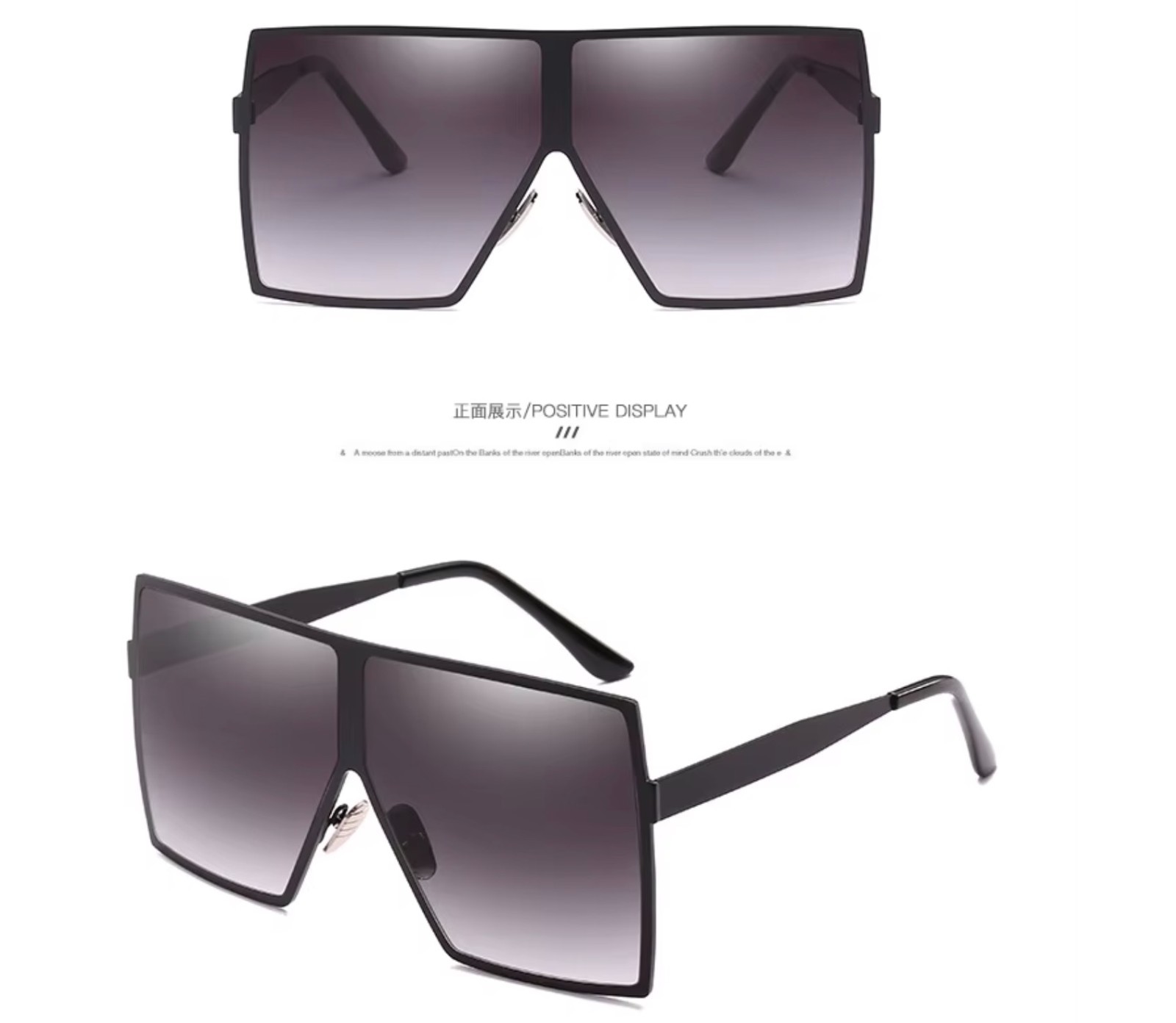 Sunglasses Flat Top Huge Big Oversized XXL Square Women “Lauren” Mirror SHADES