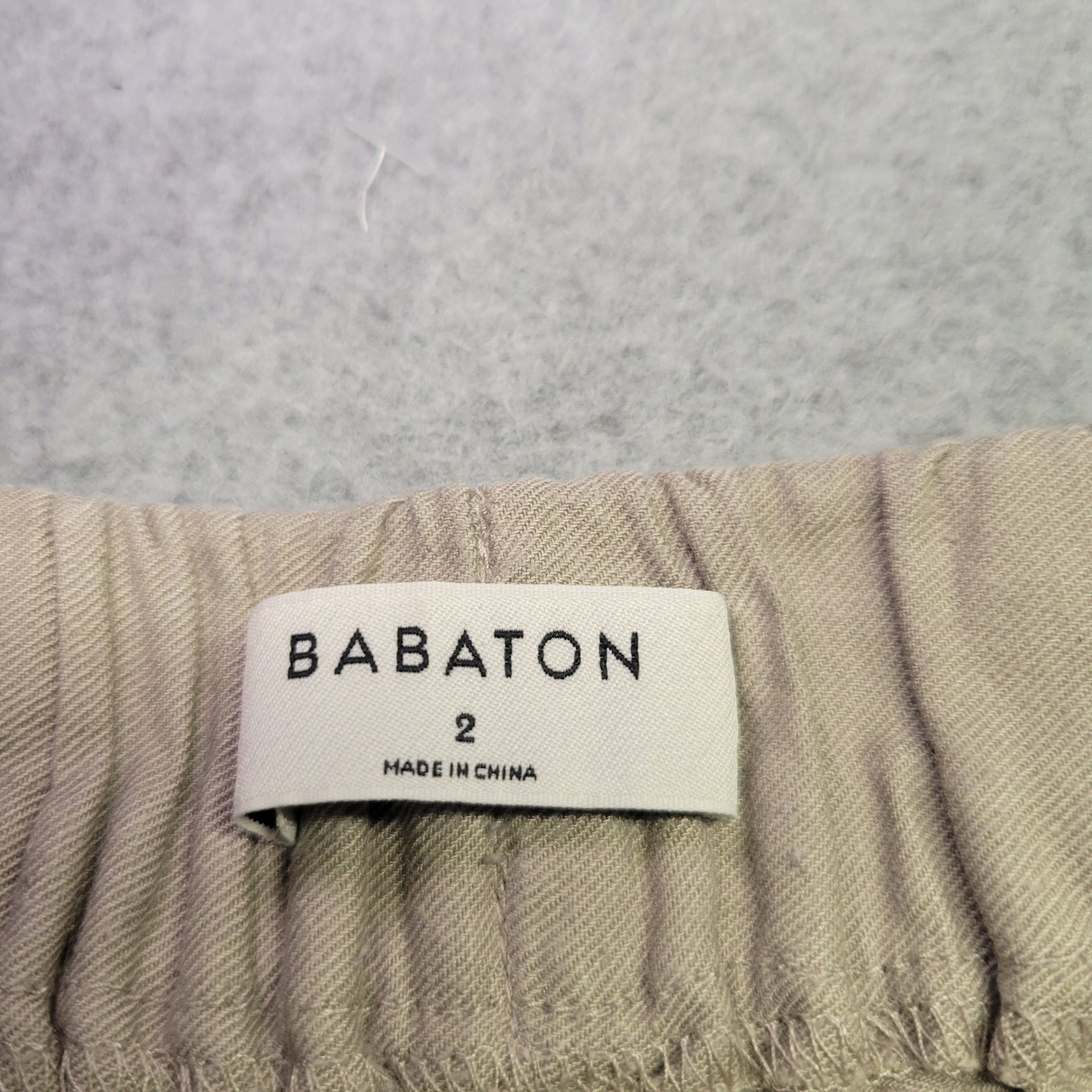 Babaton Pleated Linen Blend Trousers Tan Beige Elastic Waist Pants Size 2