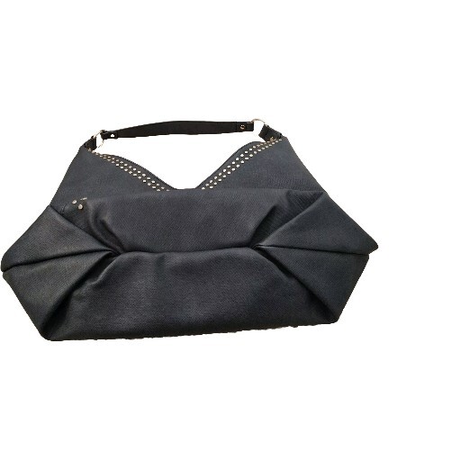 Hobo Purse Shoulder bag Charcoal Gray Studded Accents Fashion Vegan Mellow World