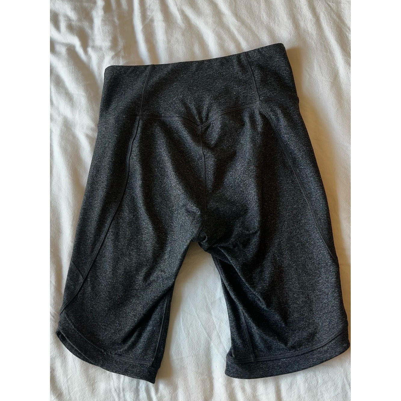 CALIA Essential Charcoal Heather Mid Rise Bike Shorts Zip Pocket S