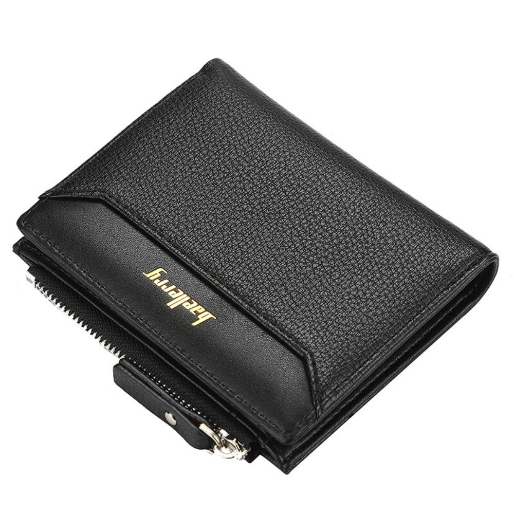 Men’s Bifold Wallet Short Money Purse ID Credit Card Holders Zipper Coin Pocket