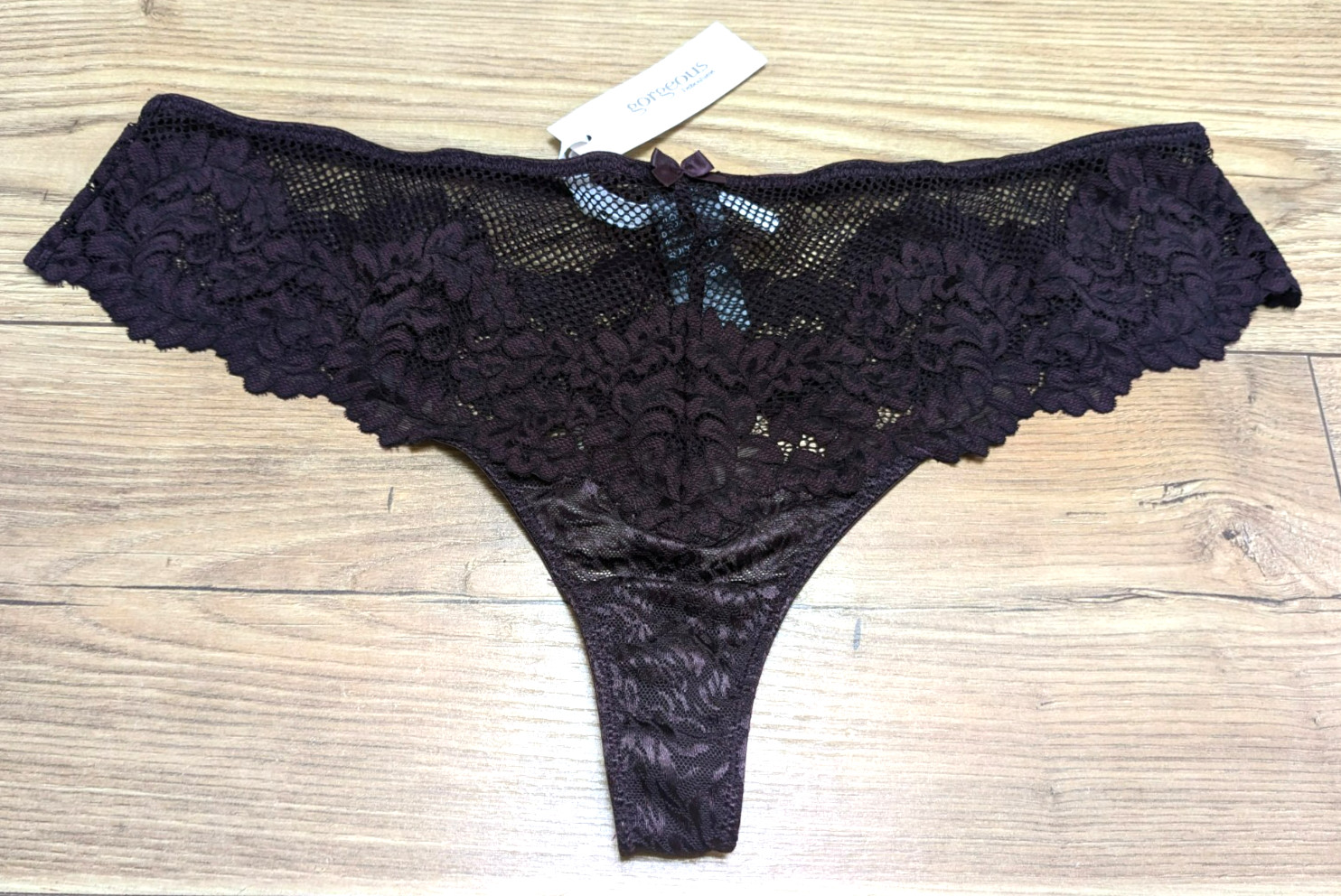 BNWT Debenhams Chocolate Animal Jacquard THONG / String Knickers Briefs UK 16