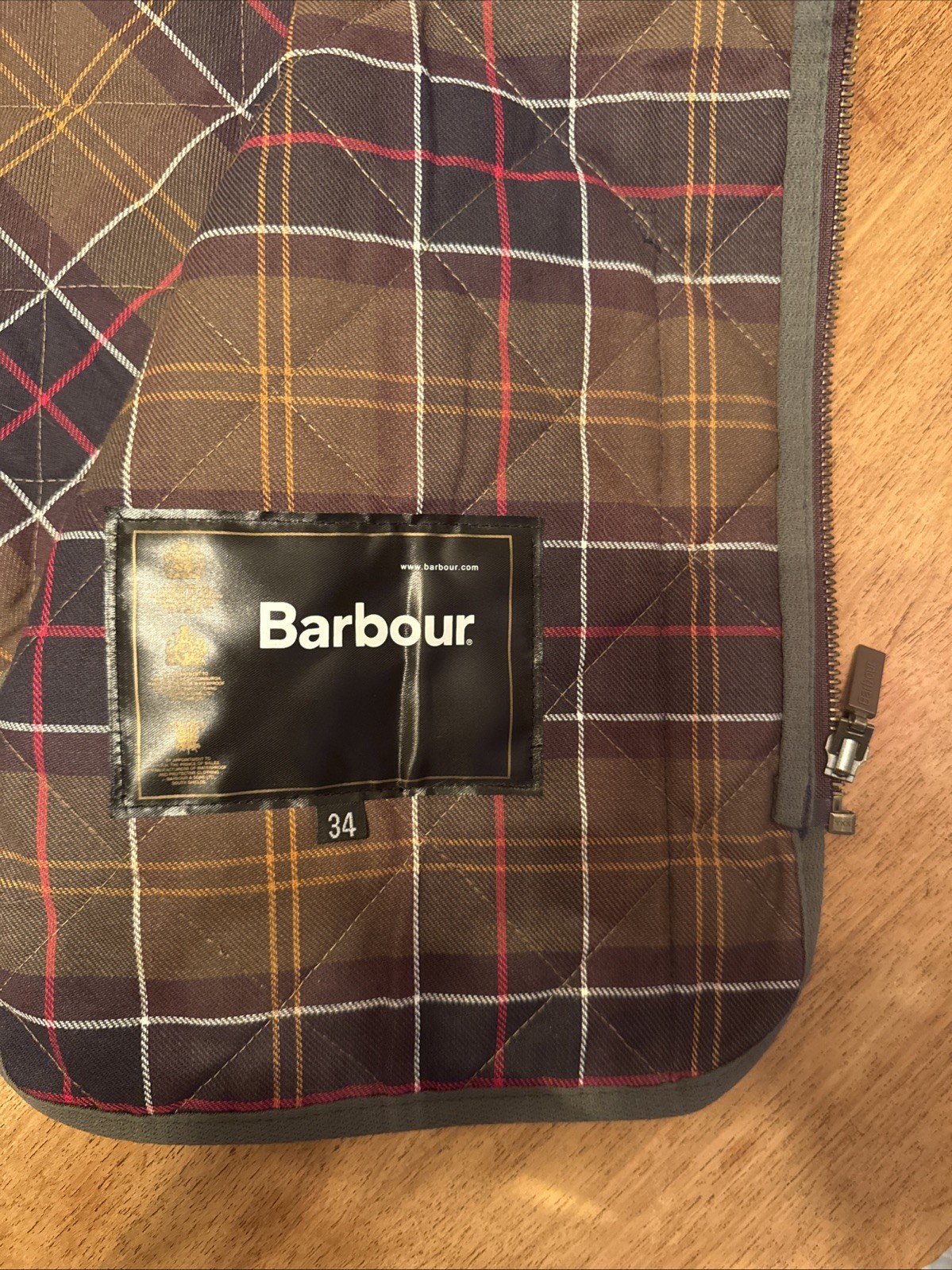 Barbour Quilted Waistcoat with Zip-In Liner, Olive, Size 34