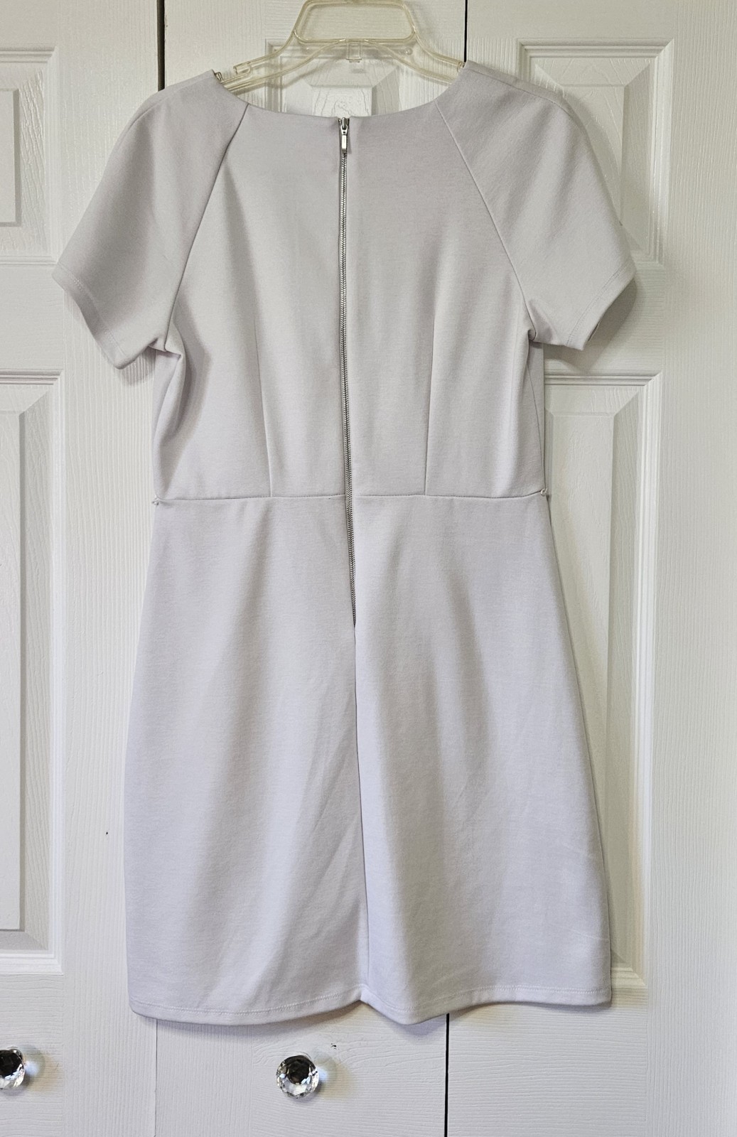 Covington Petites MP White Solid Crew Neck Short Sleeve Dress