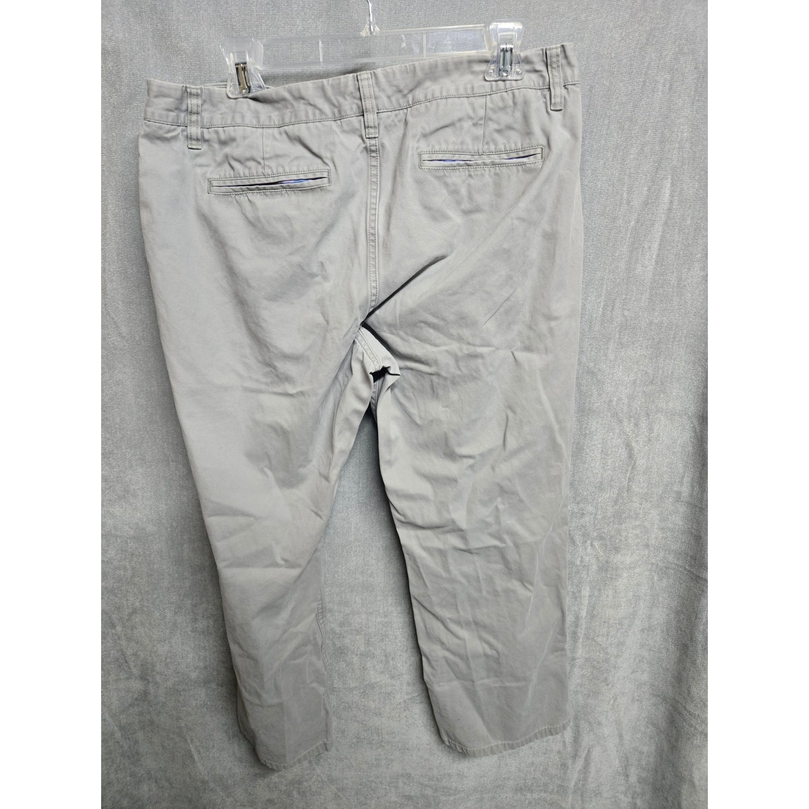 Bonobos Mens Washed Chino Pants Light Gray Cotton Twill 35×28 Flat Front Casual