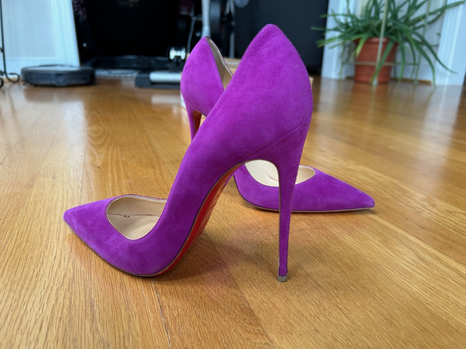 CHRISTIAN LOUBOUTIN Purple So Kate 120mm Suede Pumps SZ 9.5 39.5 Good &Box &Bag