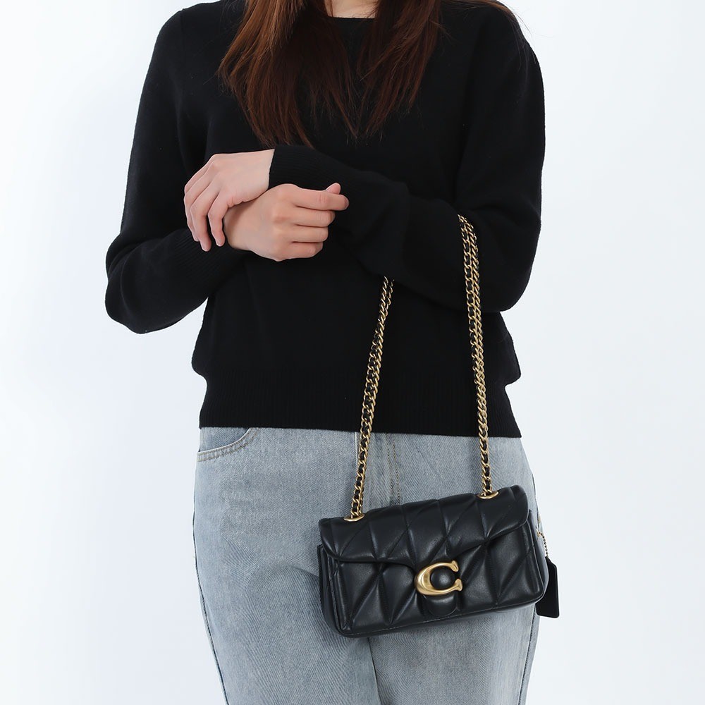 COACH Tabby 20 Quilted Shoulder Bag Nappa Leather Black CP149 Gold outlet