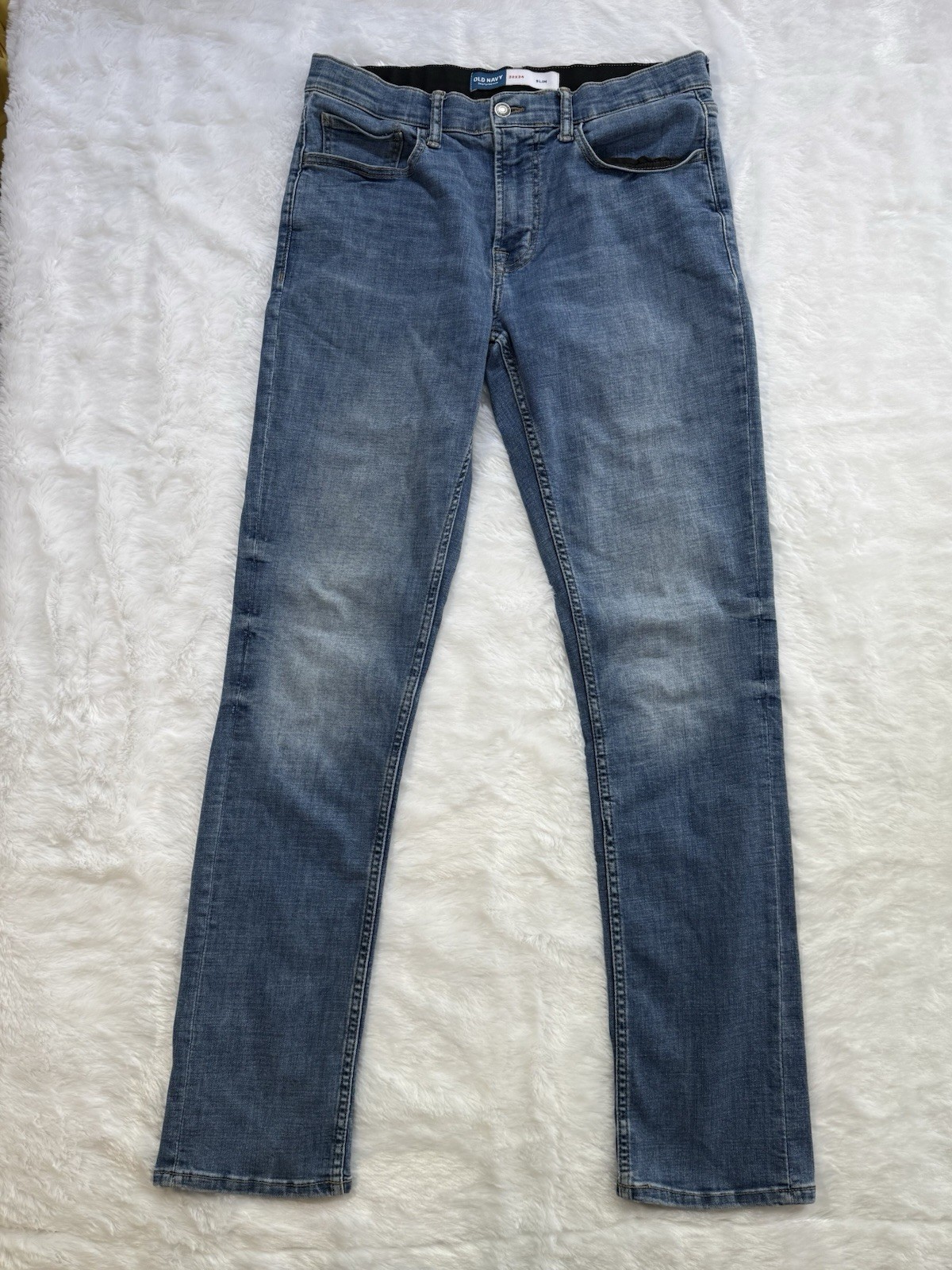 Old Navy Mens Blue Jeans Slim 32×34 Stretch Denim Medium Wash