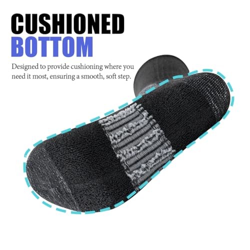 JOYNÉE 5/10 Pairs Mens Lightweight Athletic Crew Large Black (5 Pairs)