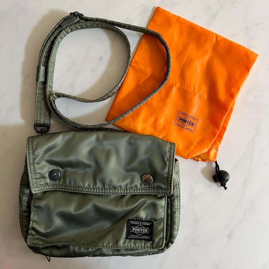 Porter Yoshida Tanker Shoulder Bag Sage Green Nylon Small Approx 7.9×5.1in Japan