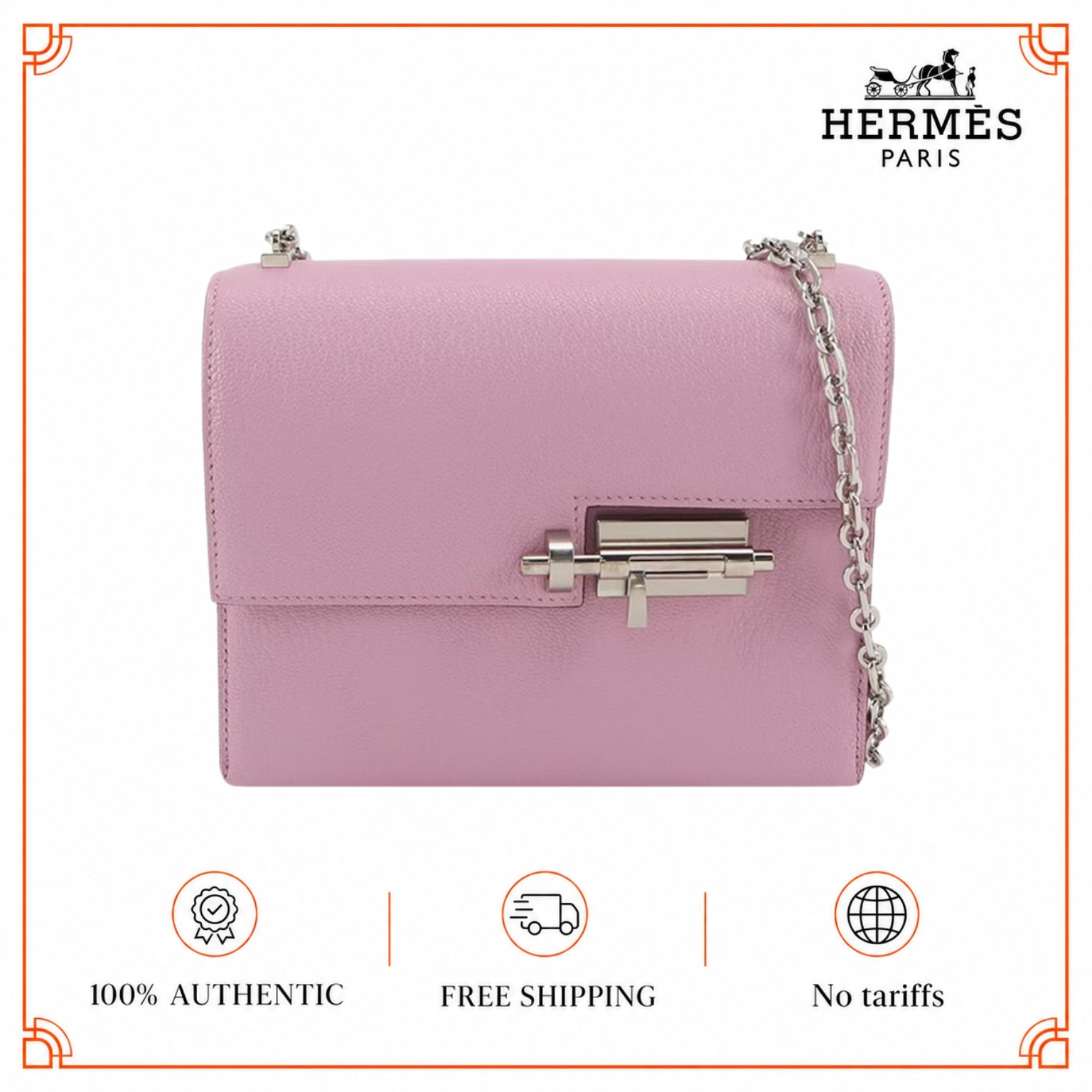 Hermes Verrou Mini 17 Chevre Mysore Mauve Sylvestre X9 Pink PHardware PHW Auth