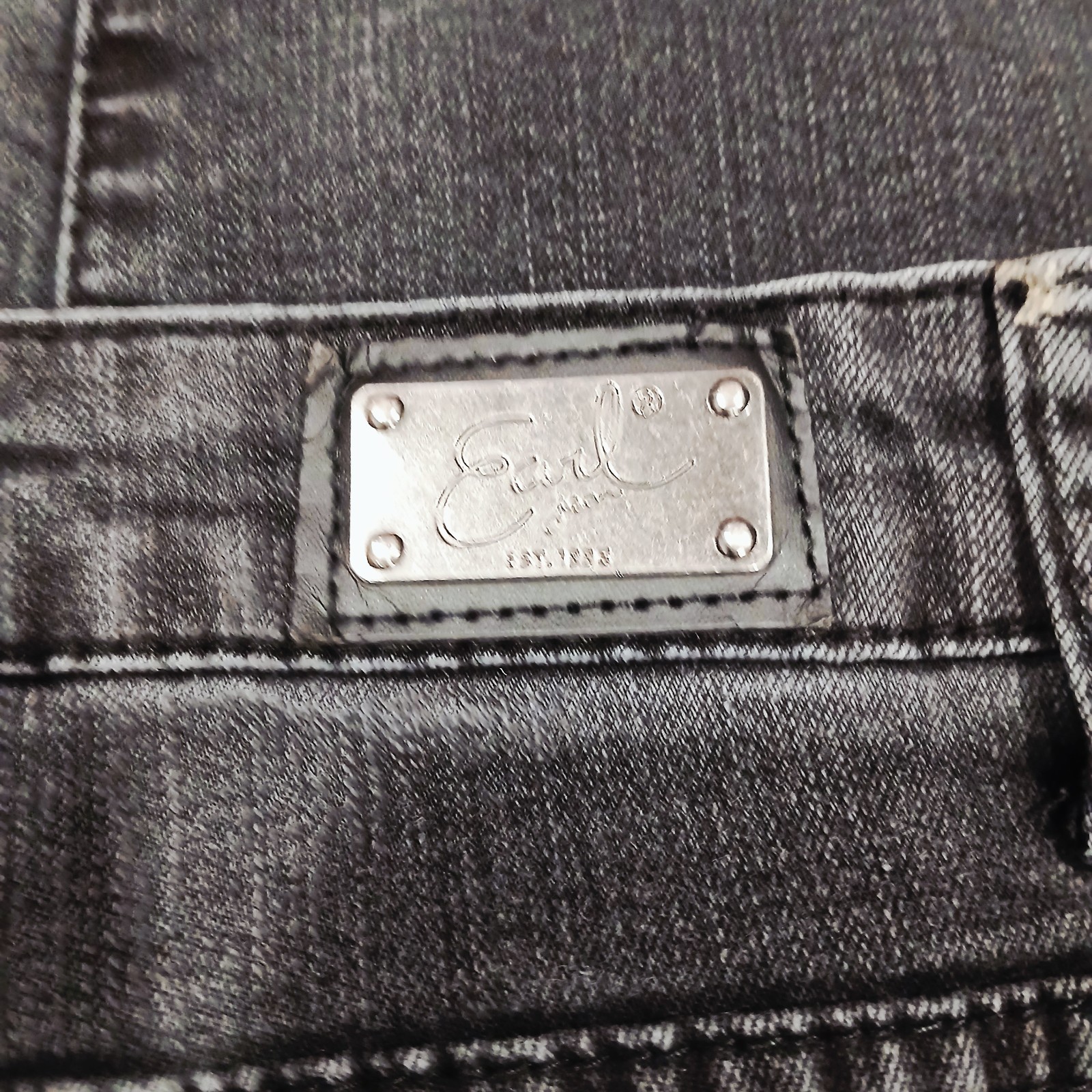 Earl Jean Womens Straight Leg Skinny Black mid rise jeans Sz 16 Western Summer