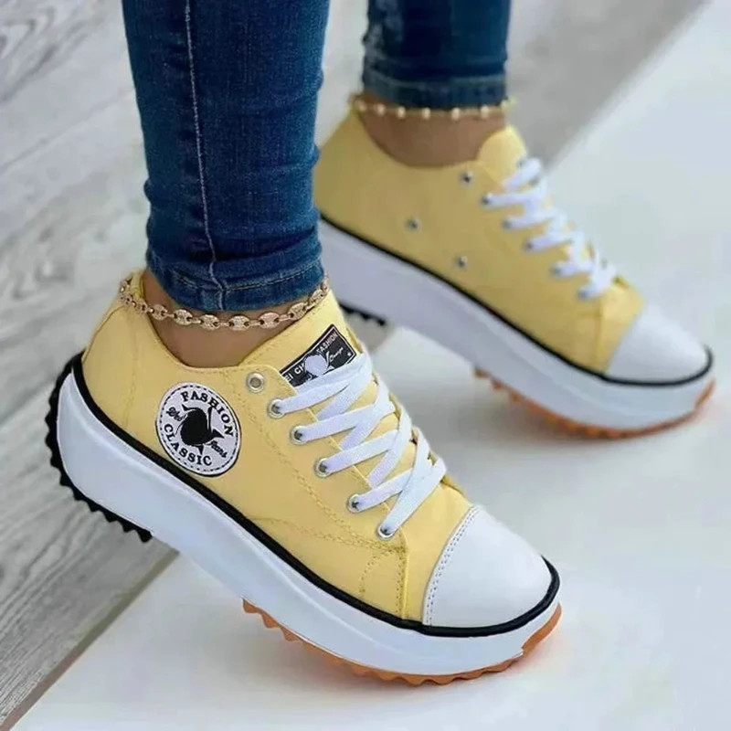 Shoes for Women Classic White Canvas Sneakers Fashion Platform Women Casual