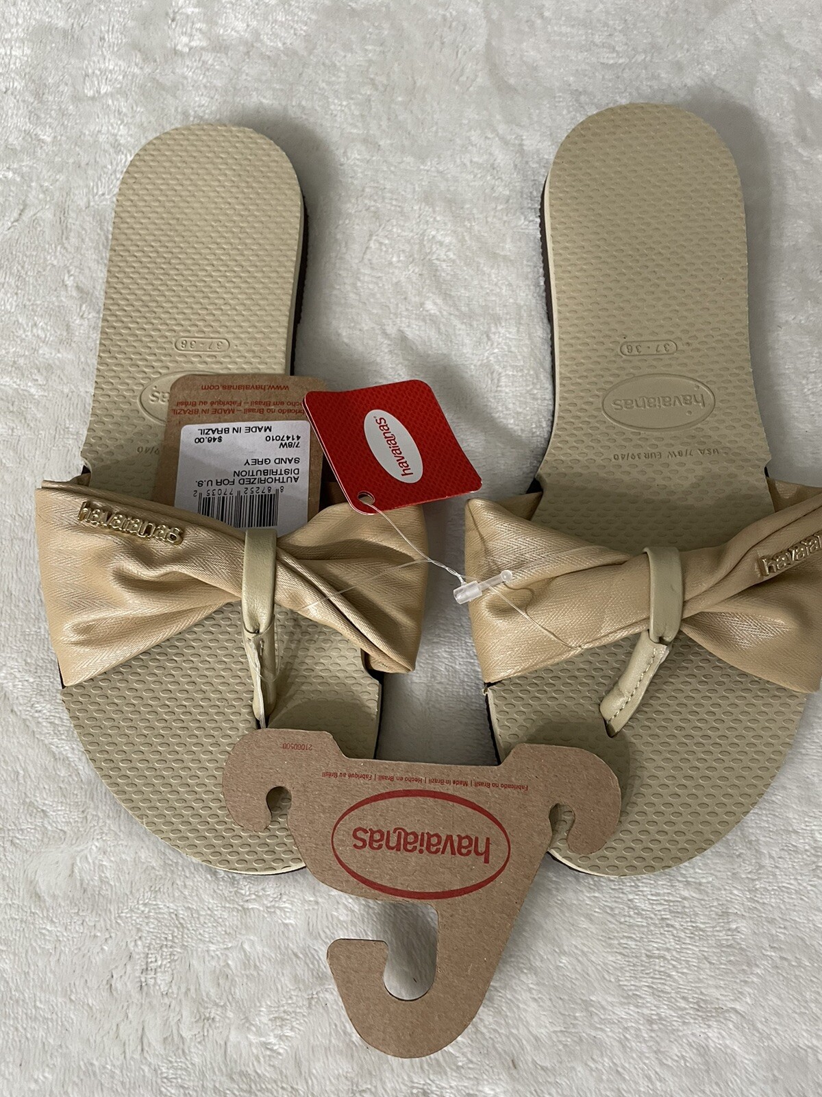 Havaianas You St. Tropez Shine Sandal Size 9/10 Sand Gray NEW MSRP $46