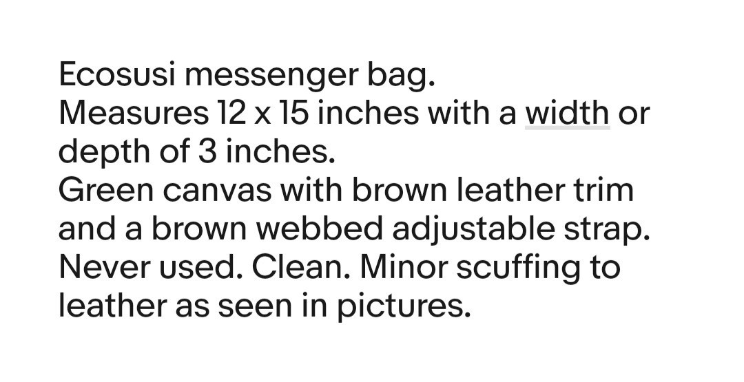Ecosusi Green Canvas Brown Leather Messenger Bag Laptop