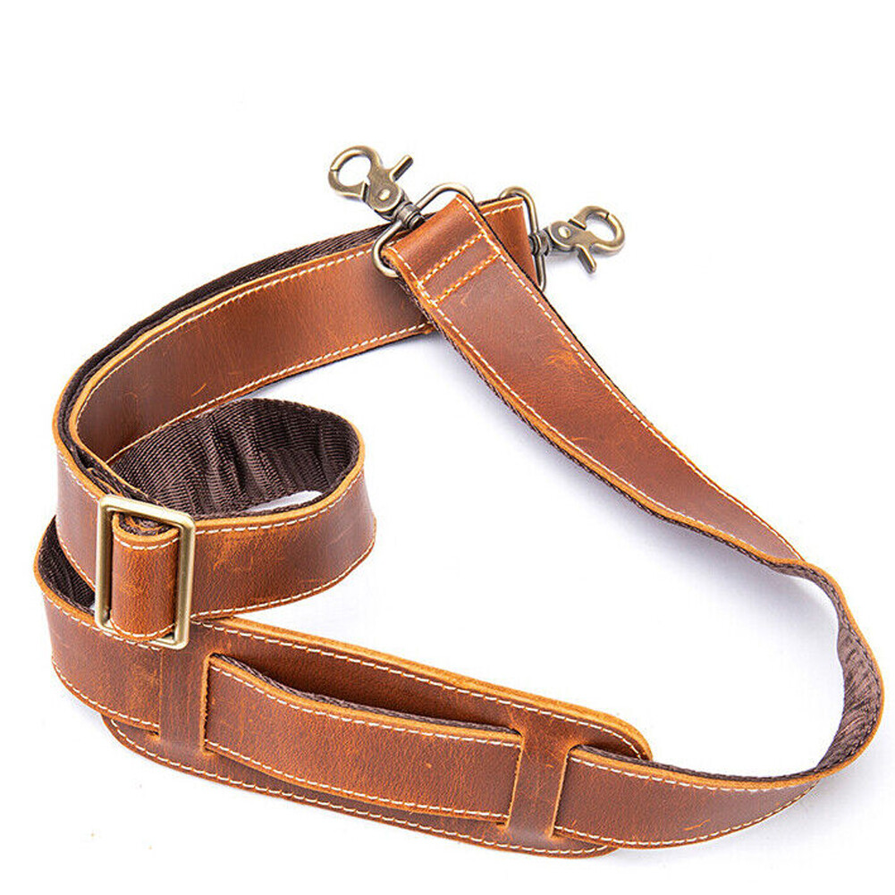Genuine Leather Replacement strap Adjustable for Briefcase Luggage Messenger Bag