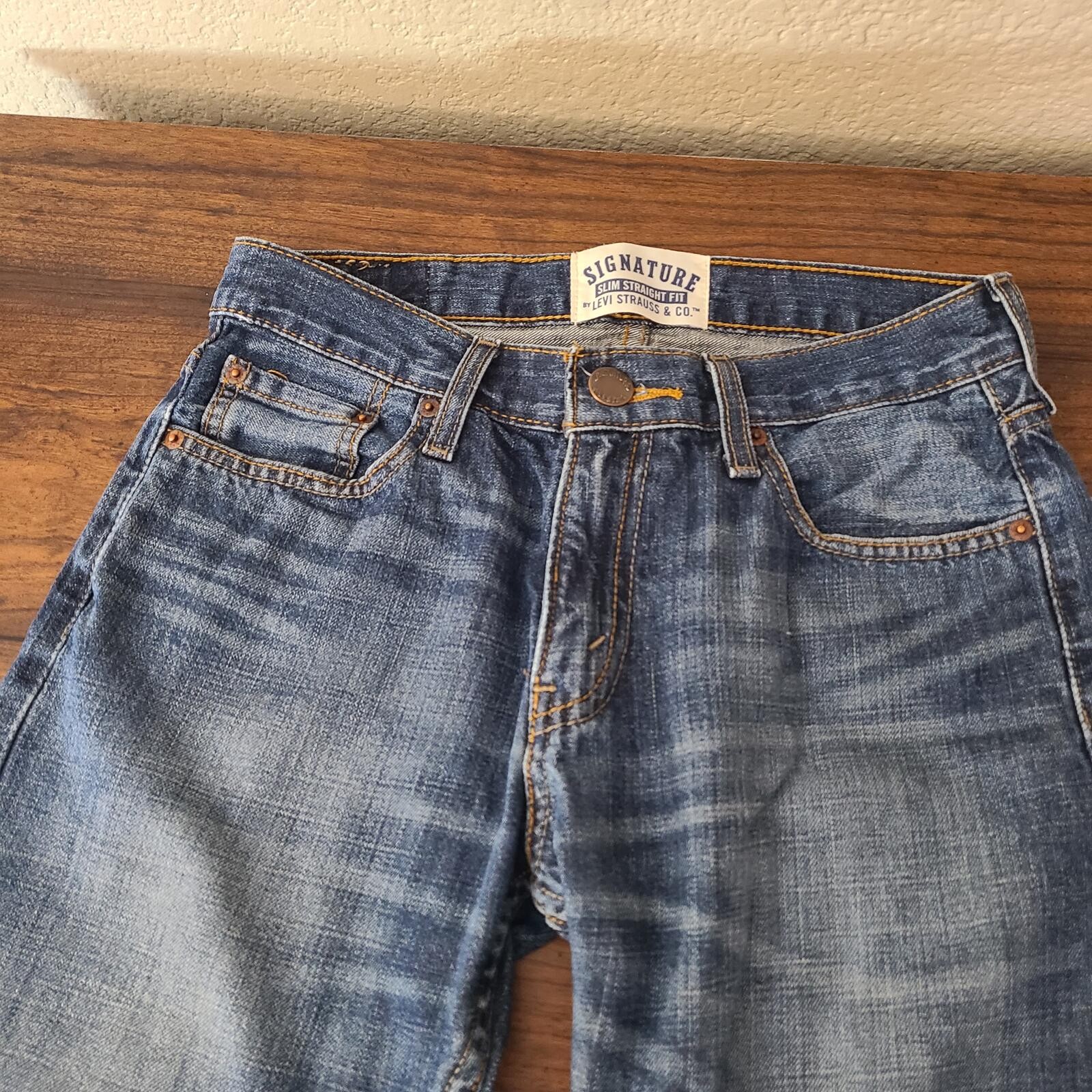 Levis Signature Slim Straight Fit Jeans 29×30 Men Youth Teen