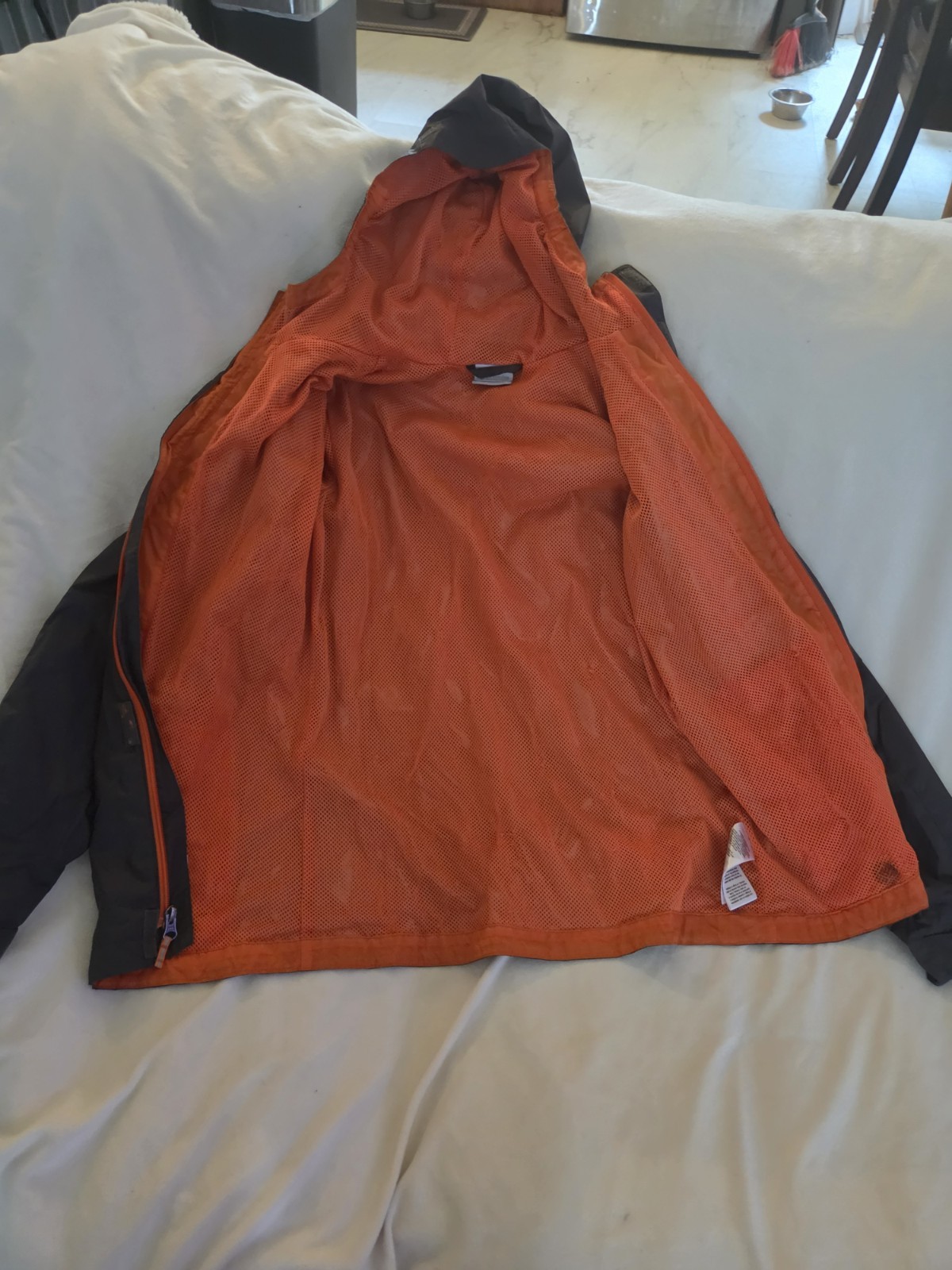 Columbia Teens Hooded Full Zip Jacket Gray/Orange Size L