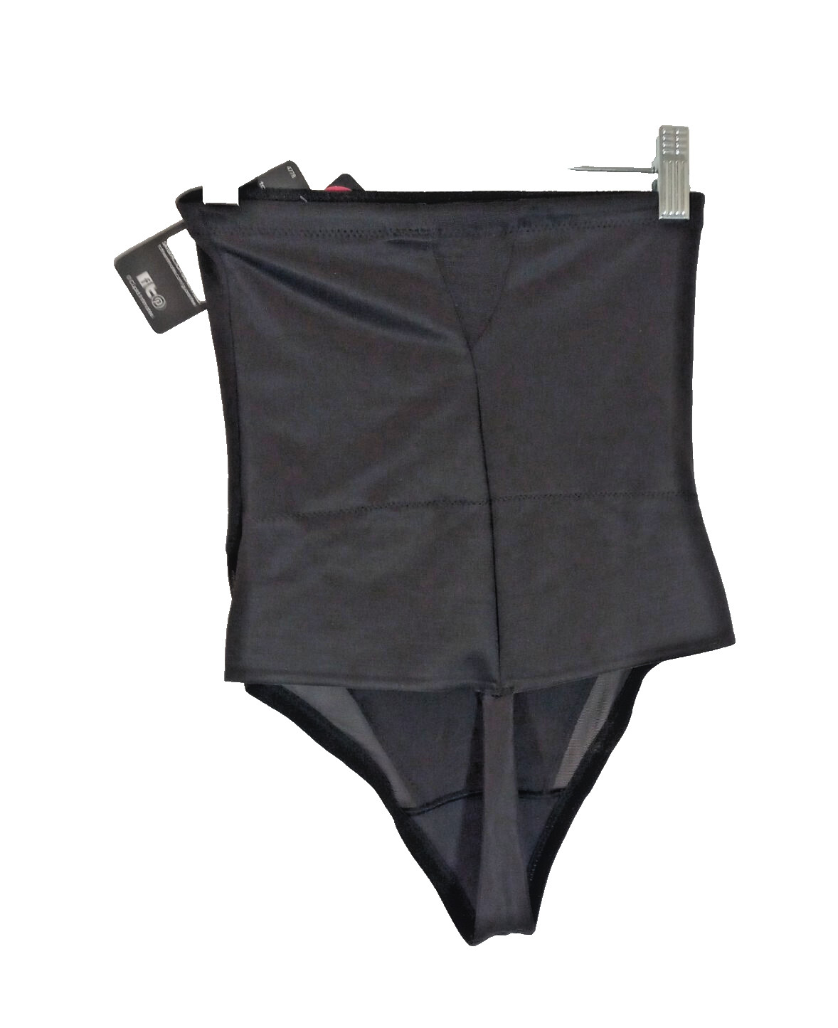 TC Fine Intimates Hi-Waist Thong Shapewear Medium Black Sheer NEW