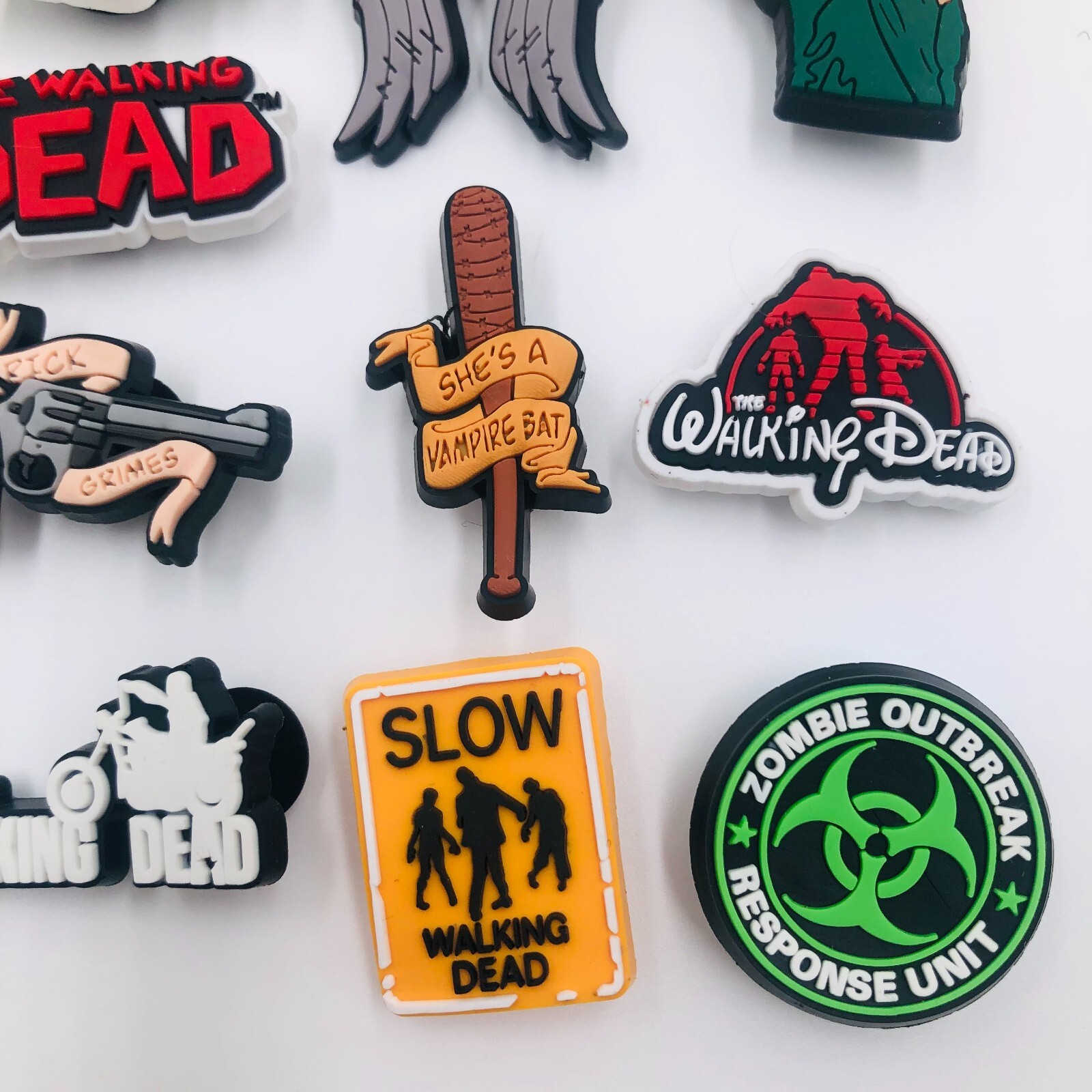 20pc TWD Shoe Charms Characters Zombies Rick Daryl Negan Walking Dead PVC