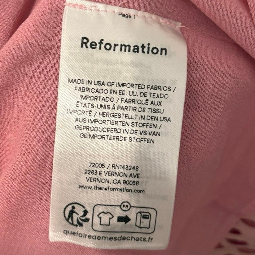 Reformation Pink Red Zephyra Lip Mini Dress Size 8
