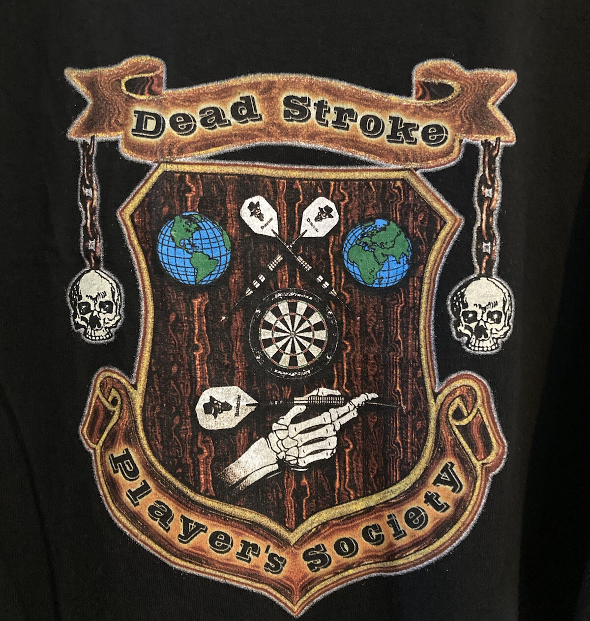 Vintage Dead Stroke T-shirt Mens 2XL Black Player’s Society Skeleton USA Made