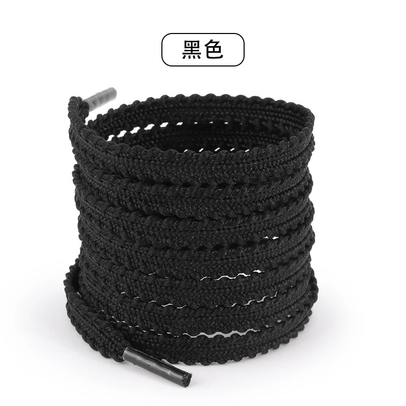 1 Pair Flat Wheat Ears Shoelaces, 0.7mm Solid Color Gear-shaped Braided Shoe Str
