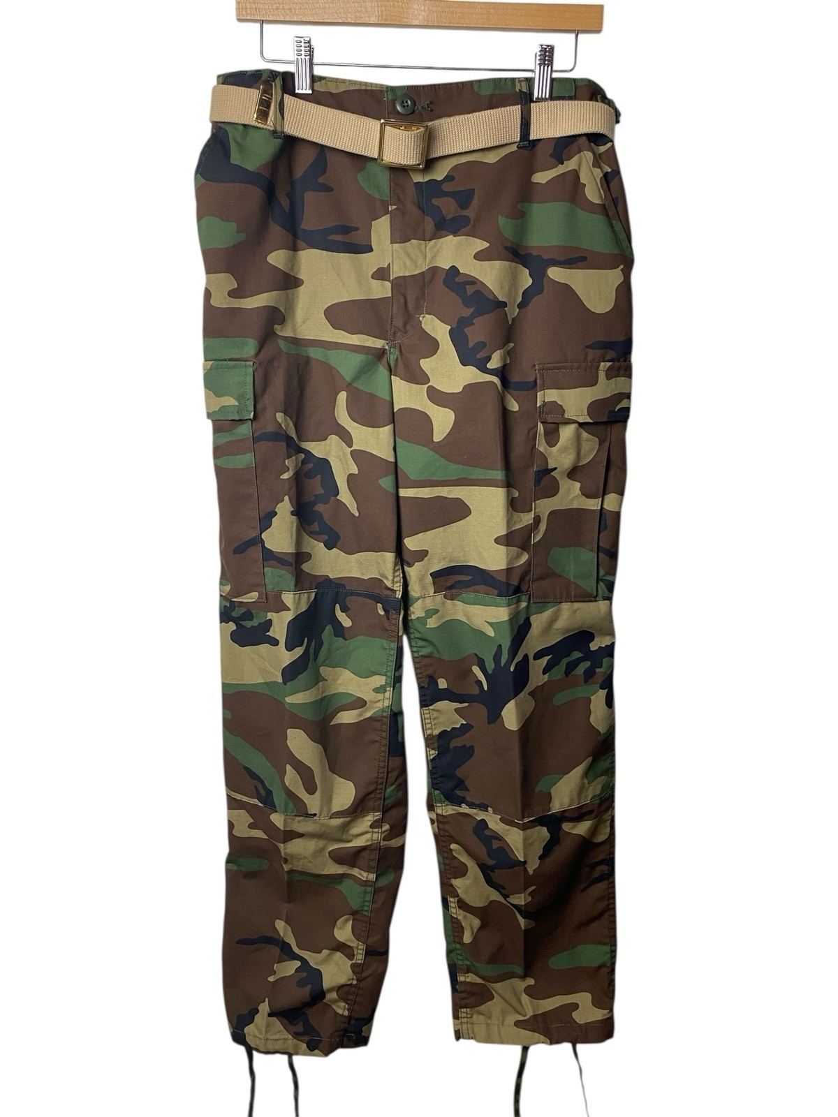 Propper Woodland Camo BDU Cargo Pants Men S/R Ripstop Tactical w Belt 32×31.5