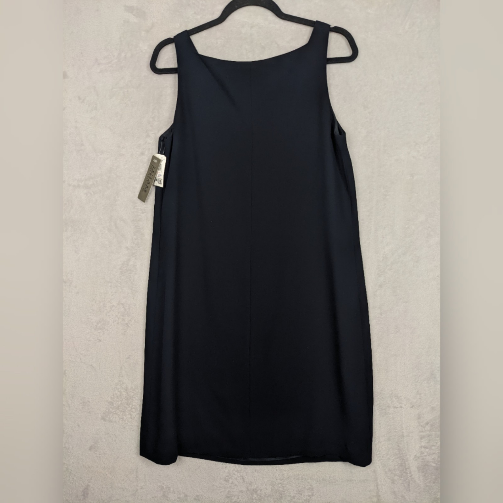 NWT Uniform John Richard Shift Dress 12 Women Blue Sleeveless Career Minimalist
