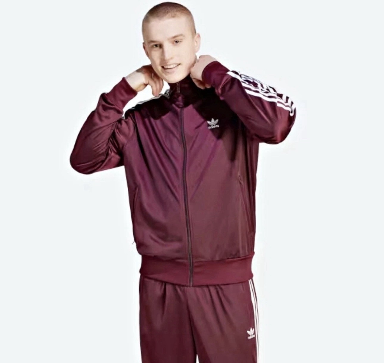 Adidas Classic Firebird Tracksuit Maroon Burgundy 2 Piece Set Authentic MSRP$150