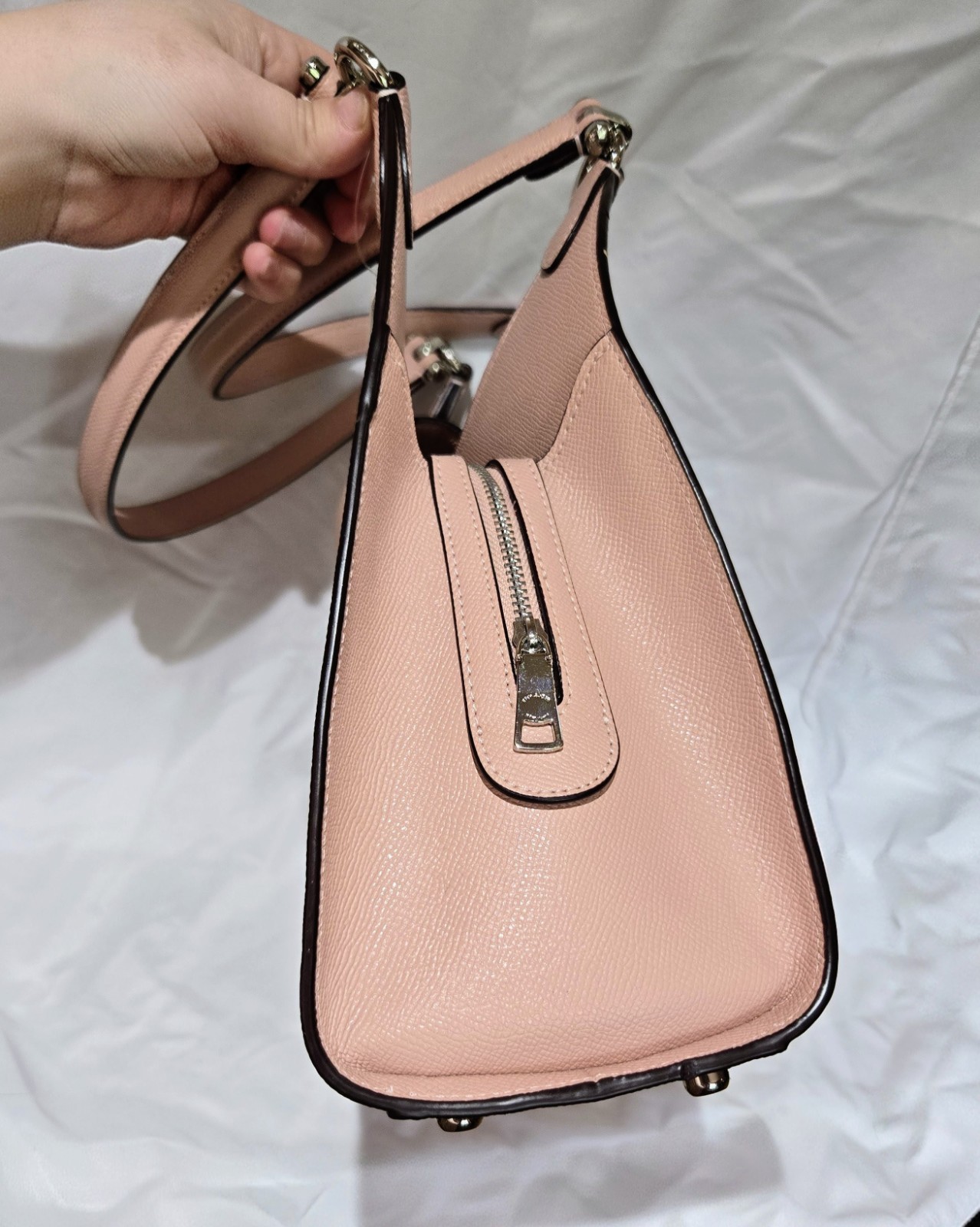 Coach Avary Crossgrain Leather Shoulder Bag In Primrose w/ Silver Hardware EUC