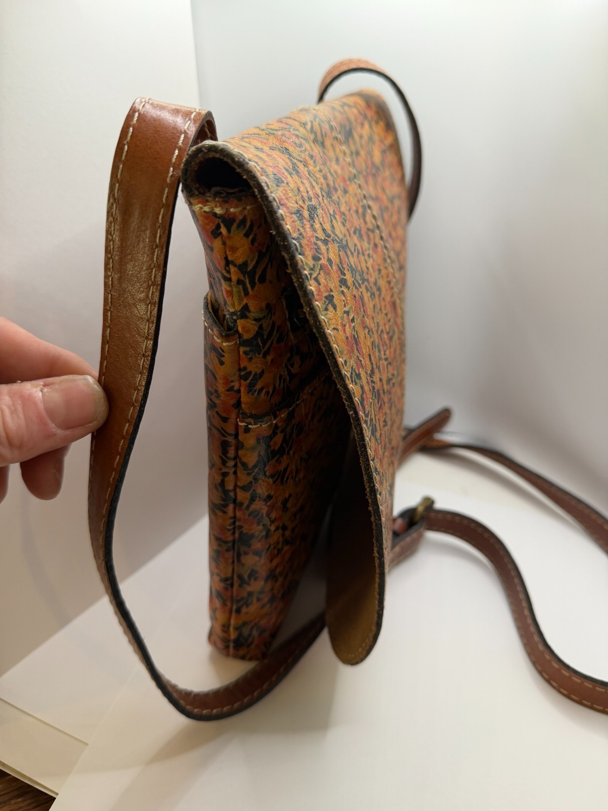 Patricia Nash Floral Crossbody Leather Bag