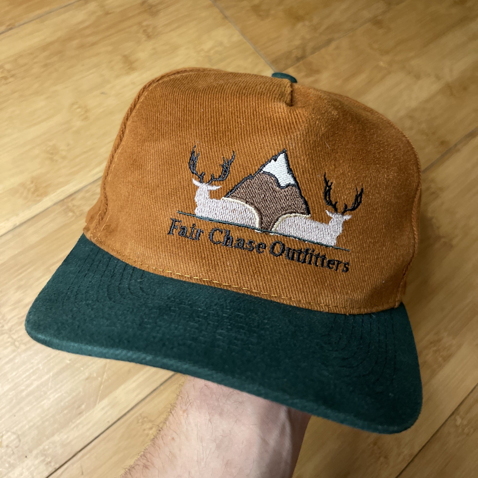 Fair Chase Outfitters Fall Brown Green Buck Deer A-Frame Strapback Hat Unisex