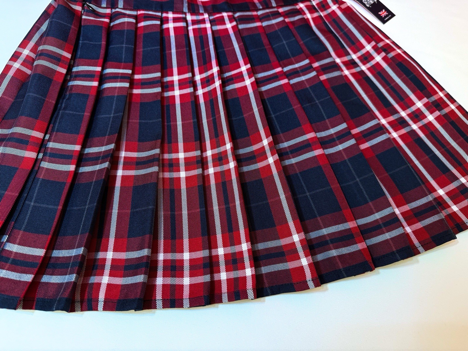 Sz 10 Large ❤️❤️ The Row Women’s Plaid Red Short Skirt Waist 32” Length 16.5”