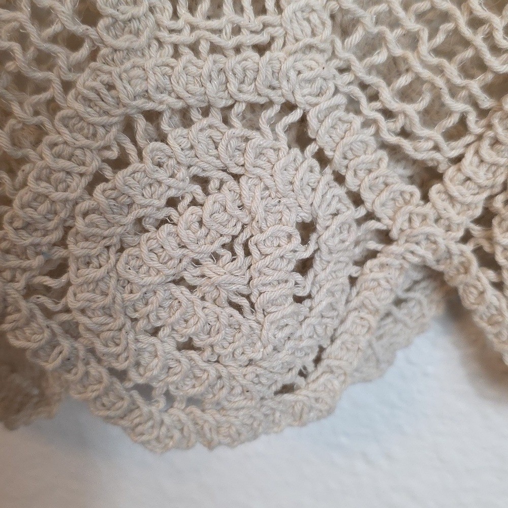 Piombo Crochet Knit Tank Top Medium Cut Out Boho Y2k