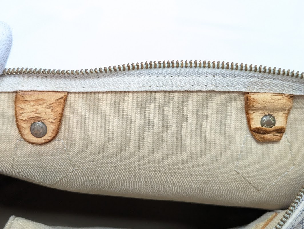 LOUIS VUITTON Damier Azur Speedy 30 White Hand Bag N41533 SP2048 Authentic LV