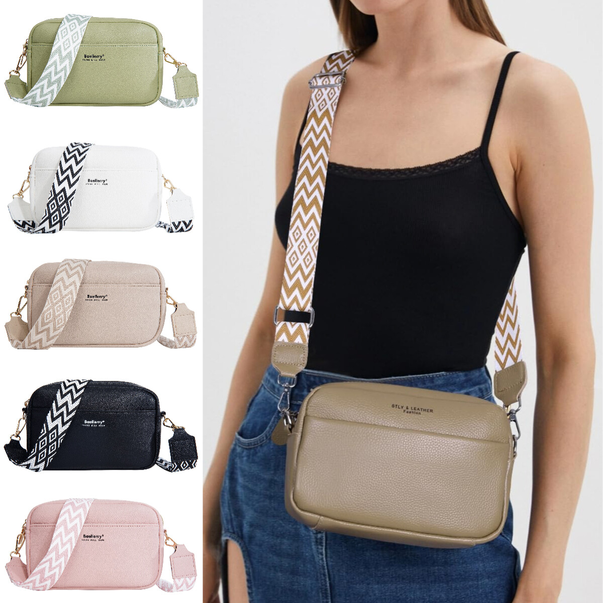 Women Small Square Crossbody Bag Leather Shoulder Bag Cell Phone Purse Travel US