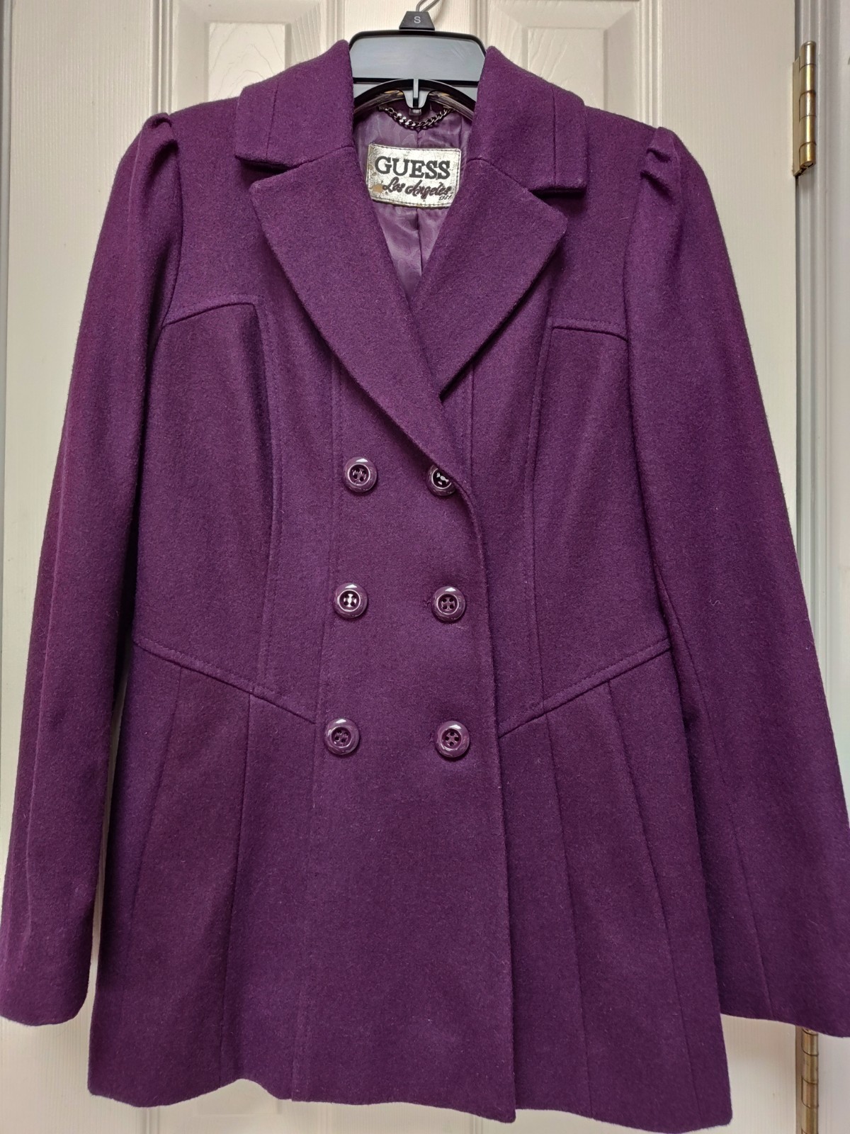 Guess Wool / Polyester/ Rayon Mixed Jacket Size Small/Medium Purple Color