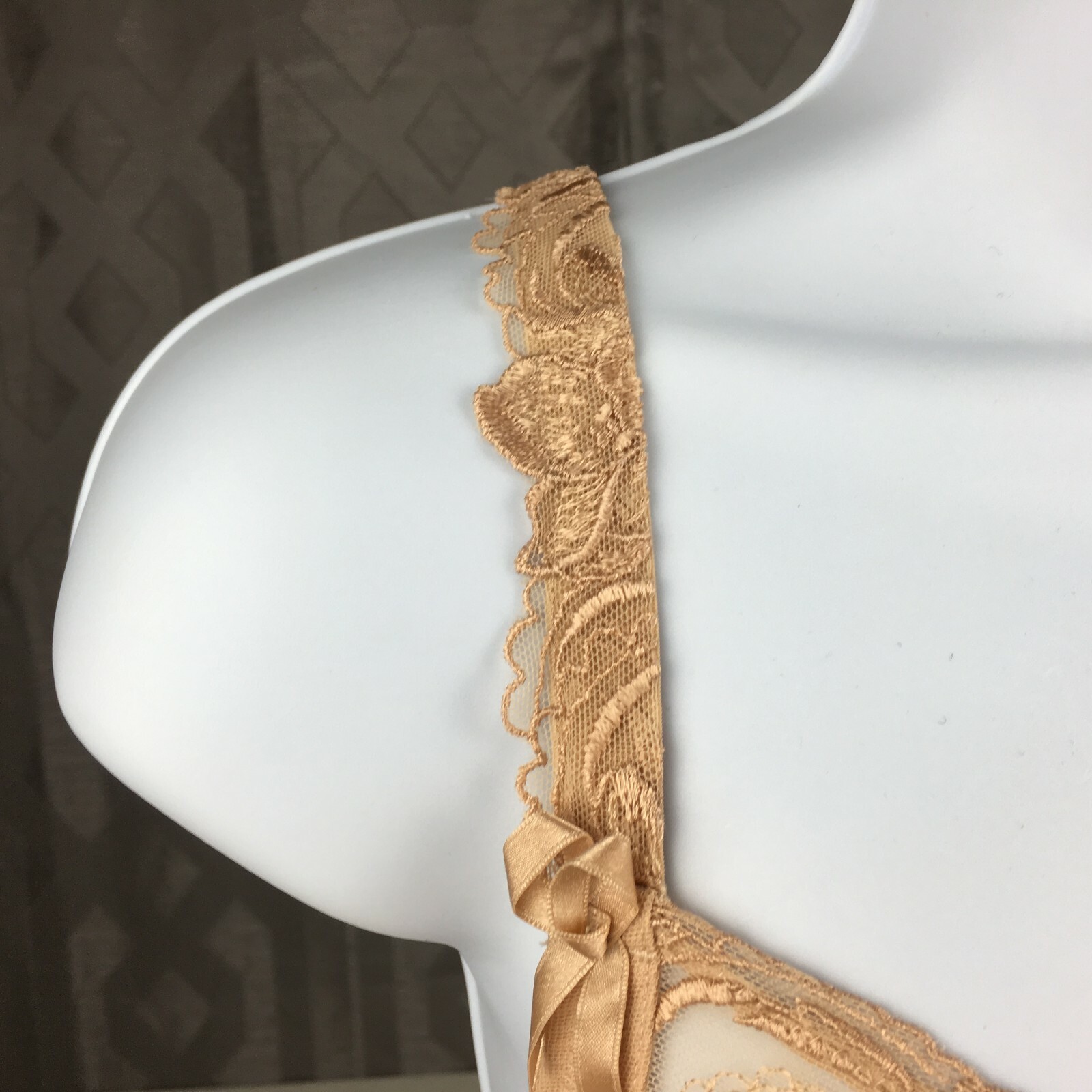 ALEGRO Sheer with Lace Underwire Sexy Lingerie Bra – Light Fawn 9006 – 30-40 NWT